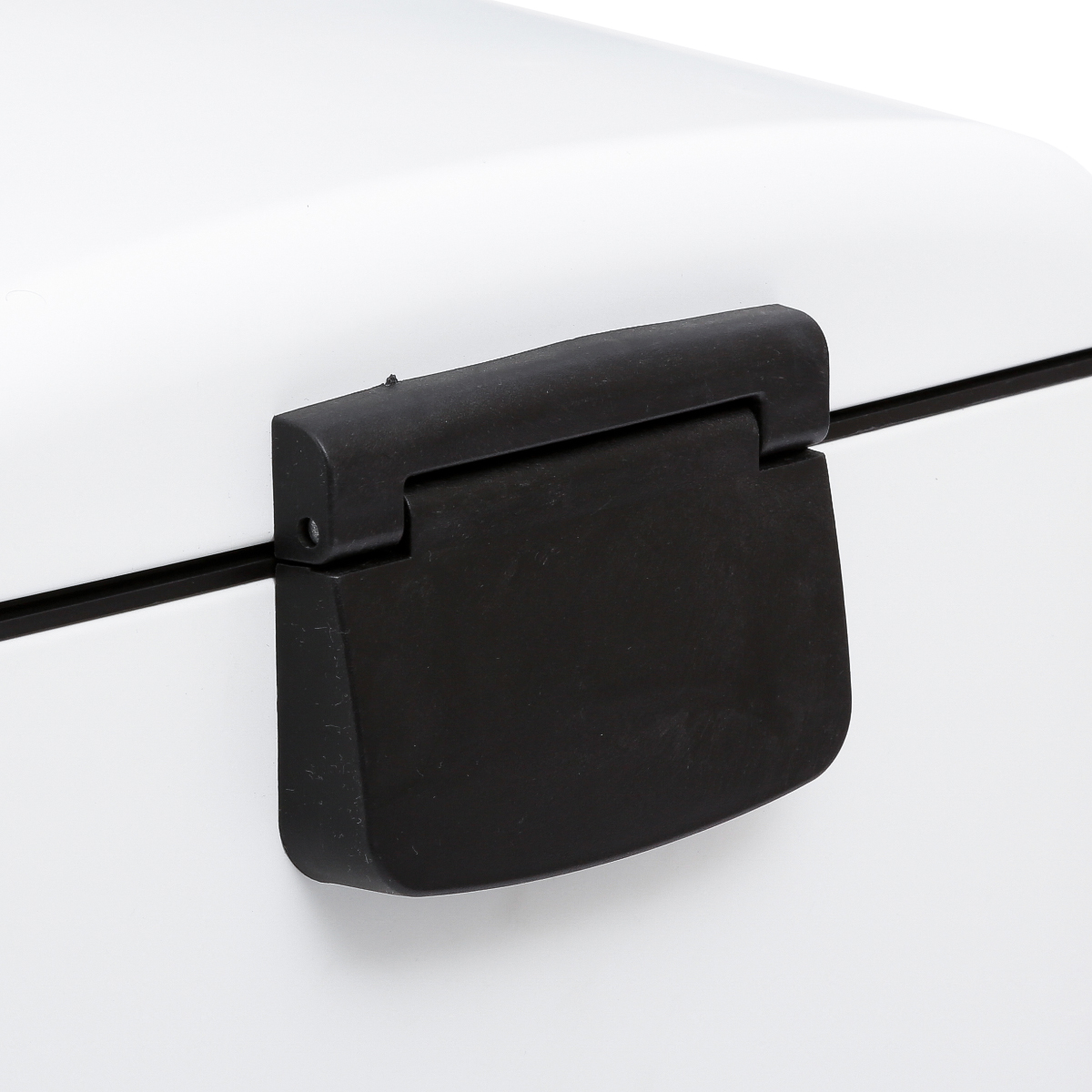 Poubelle rectangulaire à pédale métal 30l, blanc Ariane