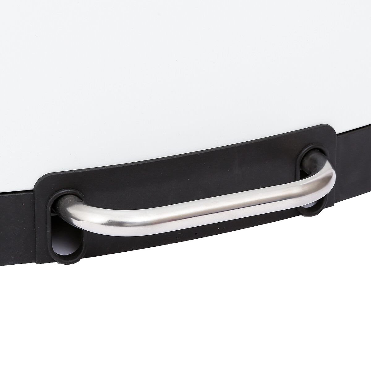 Poubelle rectangulaire à pédale métal 30l, blanc Ariane