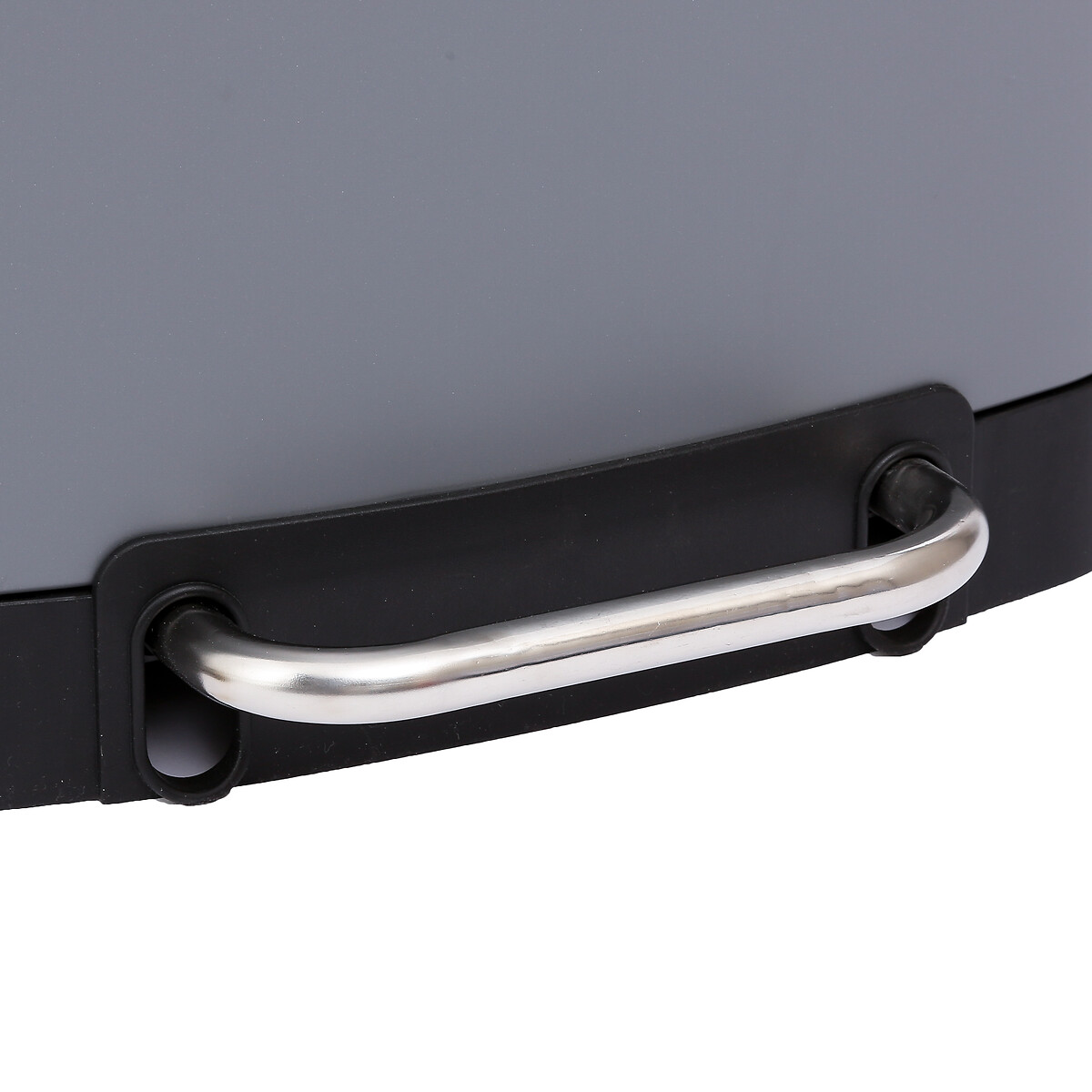 Poubelle rectangulaire à pédale métal 30l, gris Ariane