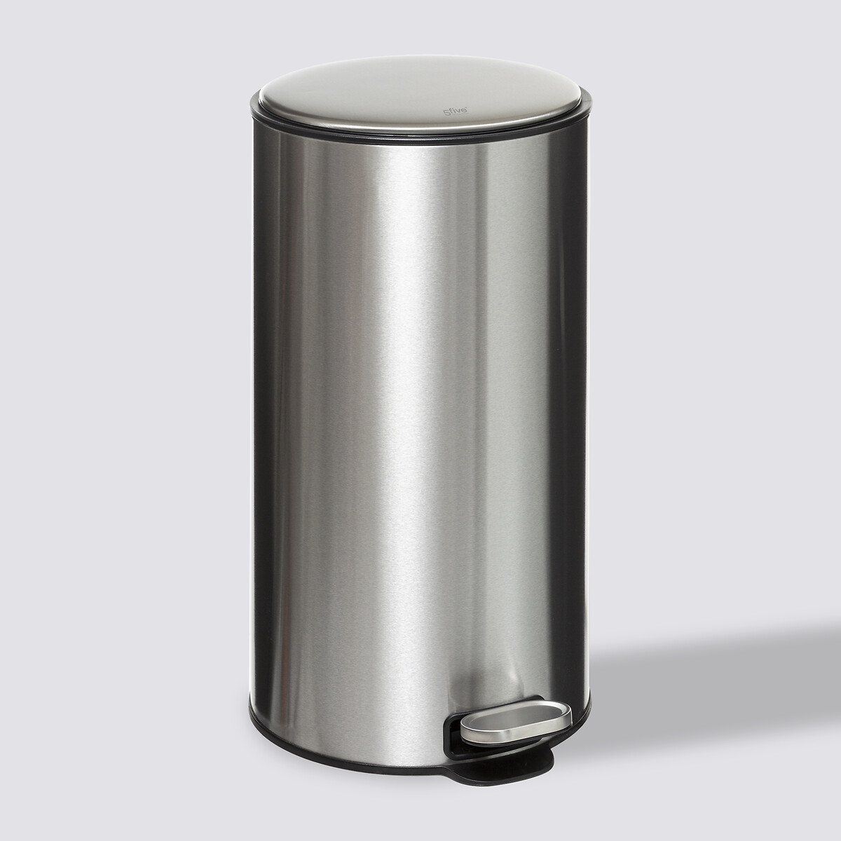 Poubelle ronde à pédale métal 30l, inox Delta