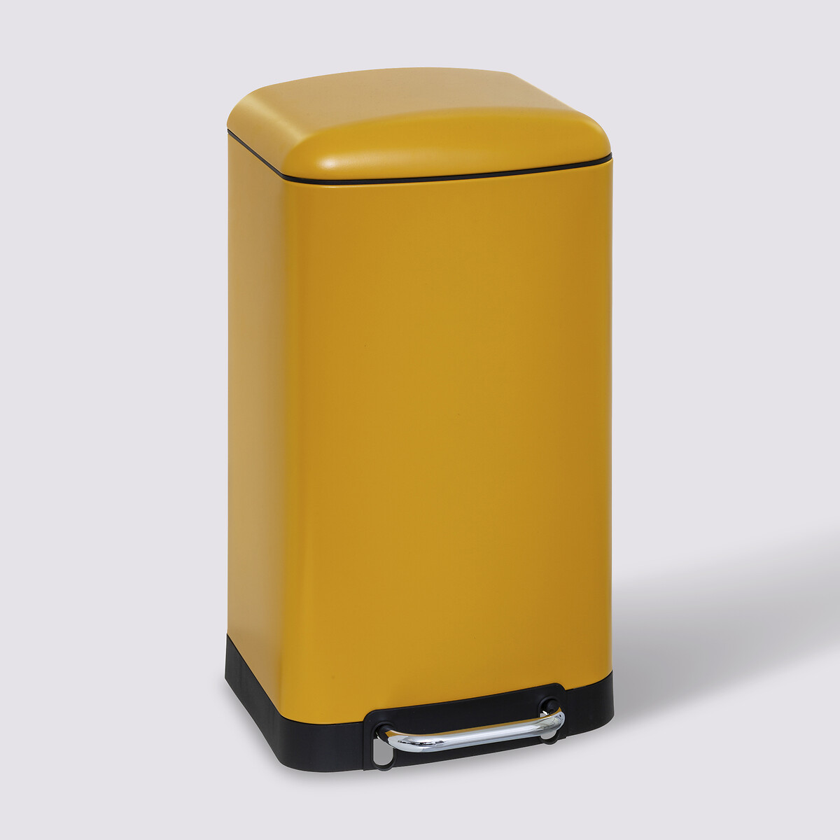Poubelle rectangulaire à pédale métal 30l, jaune Ariane