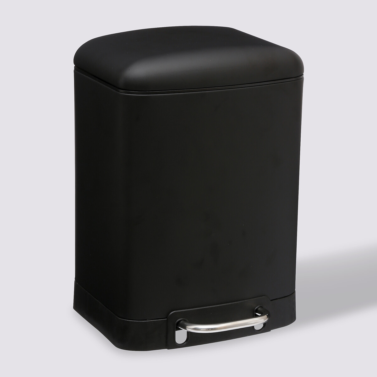 Poubelle rectangulaire à pédale métal 6l, noir Ariane