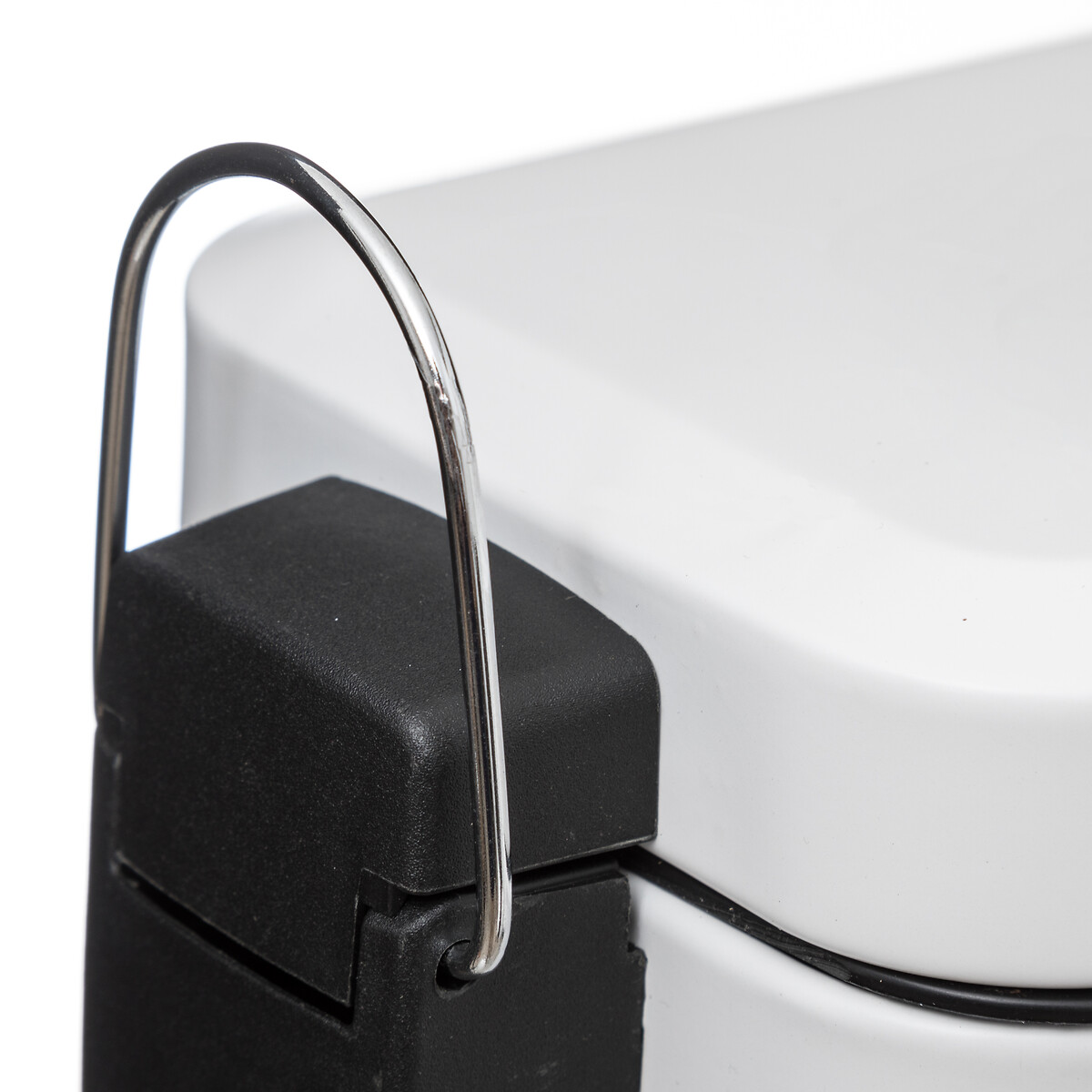 Poubelle rect soft close inox 5l, blanc 