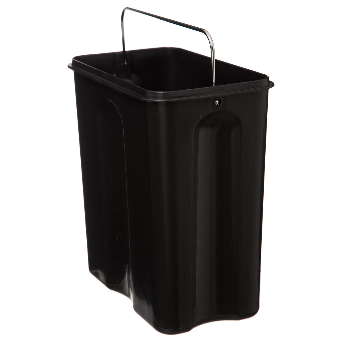 Poubelle rect soft close inox 5l, noir 