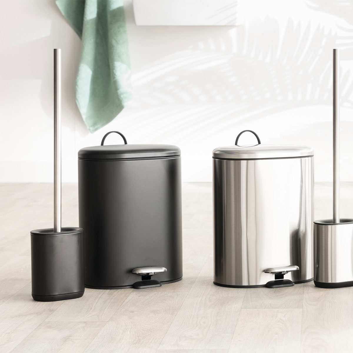 Poubelle soft close métal 6l, noir Siliflex