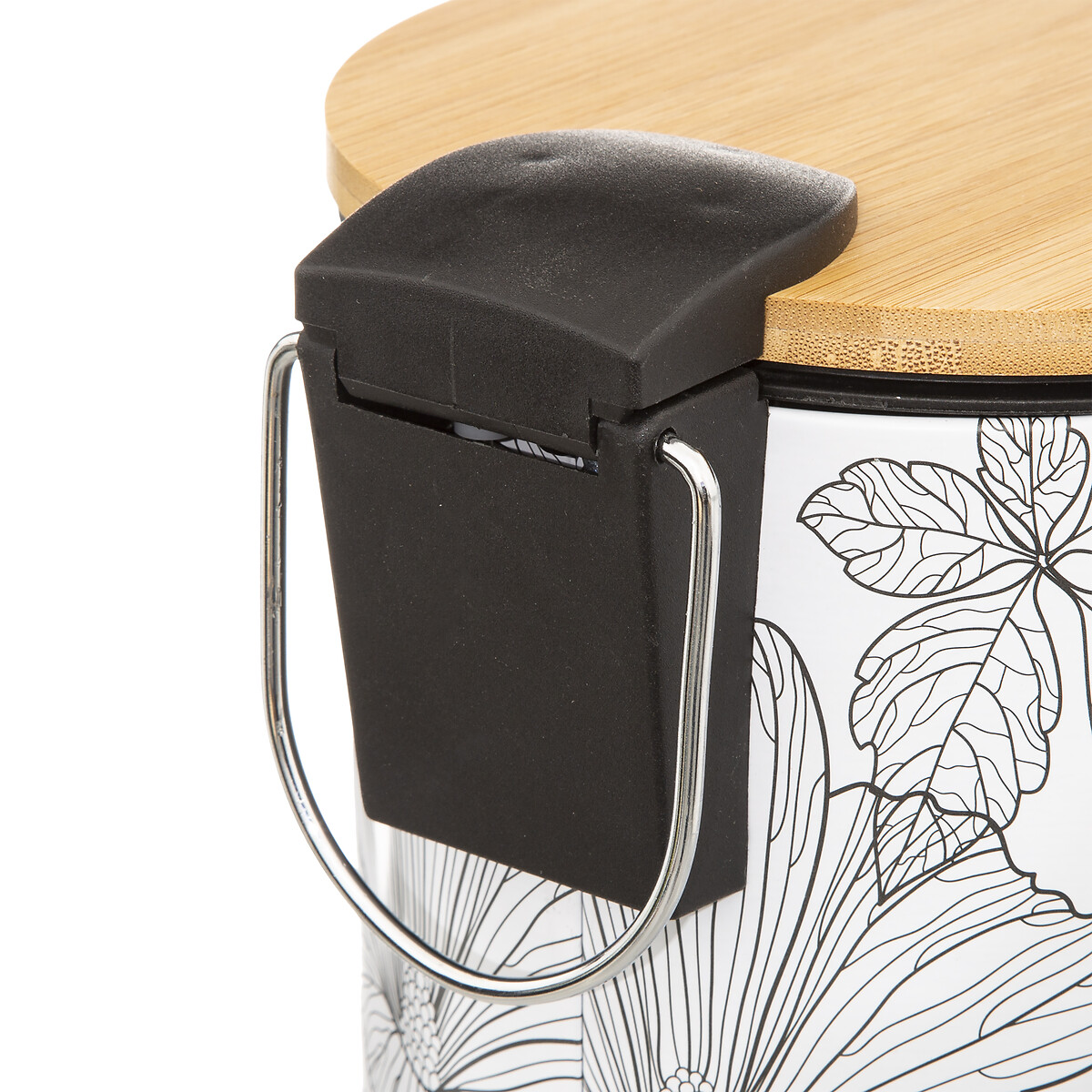 Poubelle soft close 3l, noir et blanc Blackflora