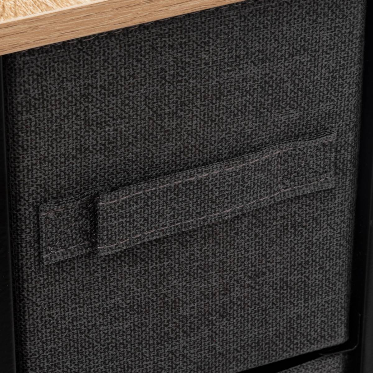 Rangement 4 tiroirs tissu, gris anthracite 