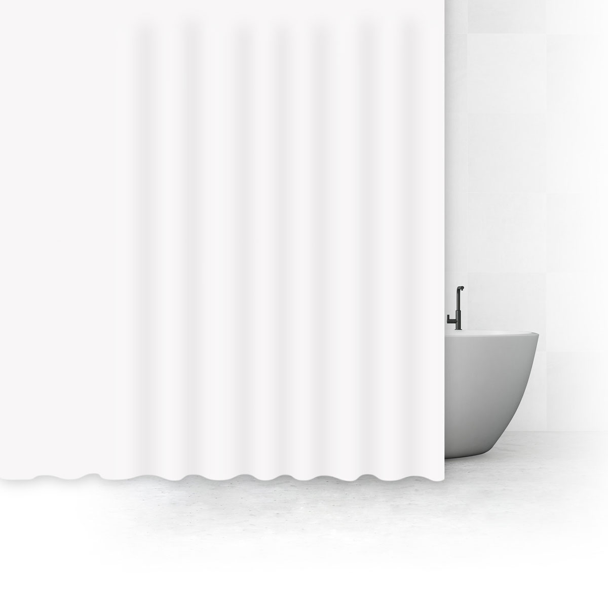 Rideau de douche 180x200cm, blanc Colorama