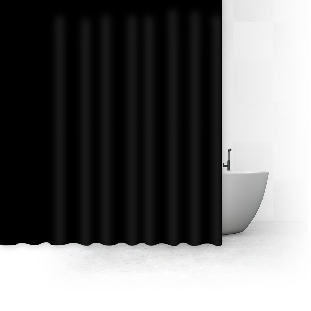 Rideau de douche 180x200cm, noir Colorama