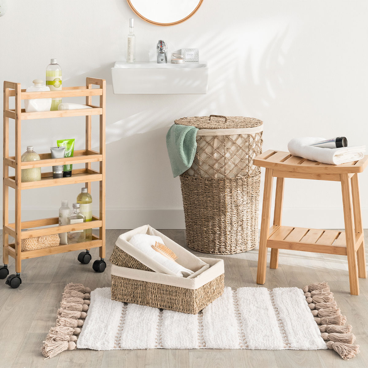 Tabouret banc, bambou Bambou