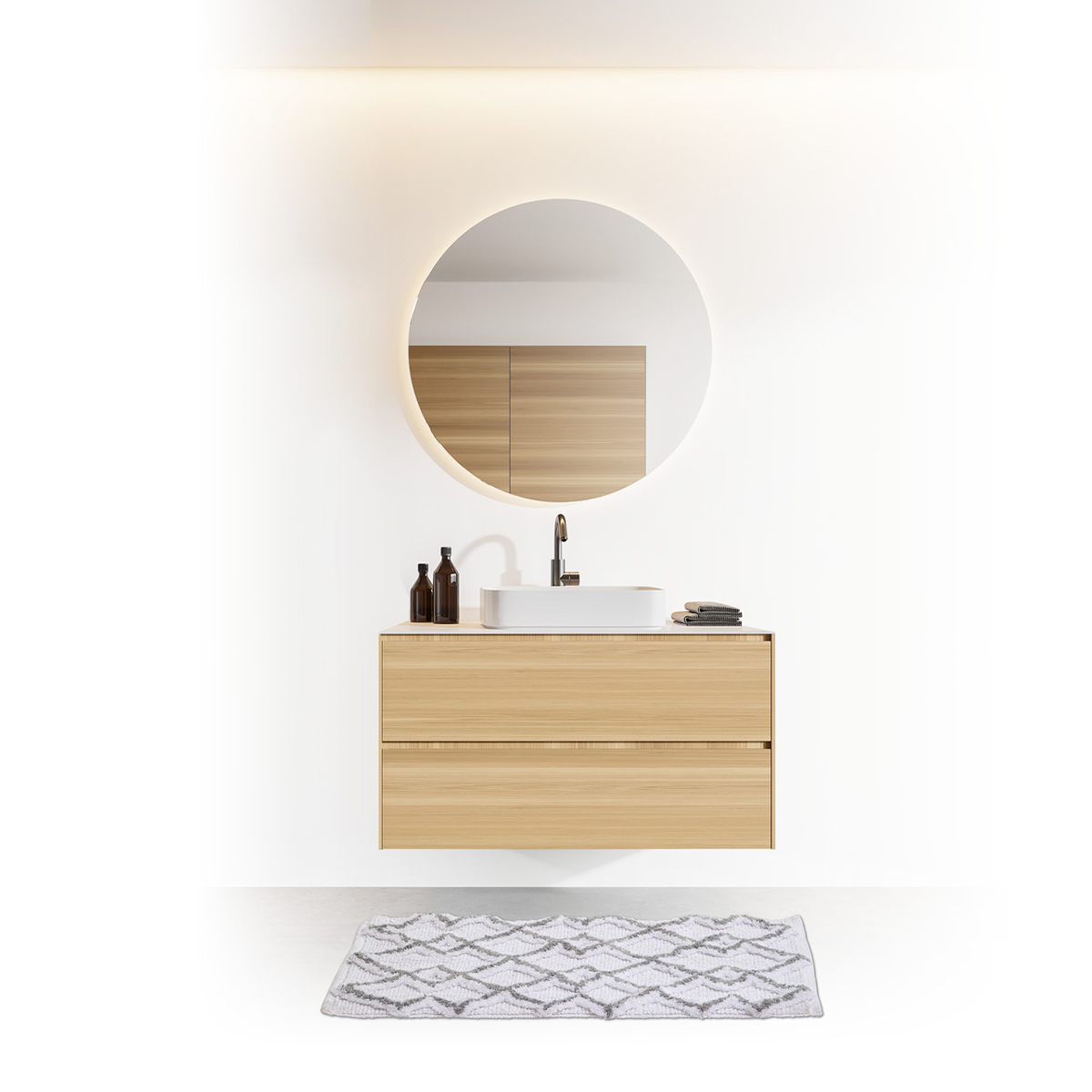 Tapis 50x75 cm, gris et blanc 