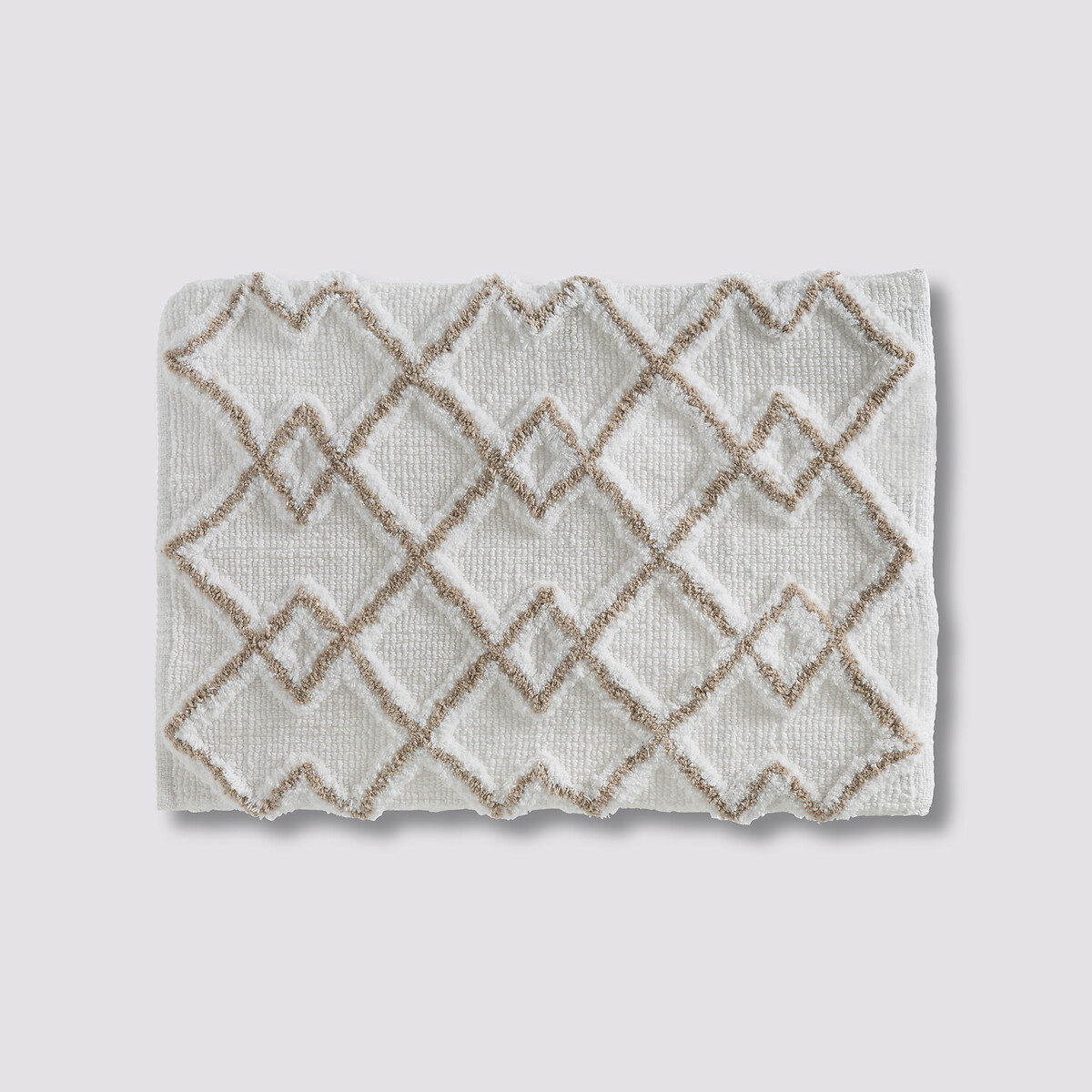 Tapis 50x75 cm, blanc, taupe 