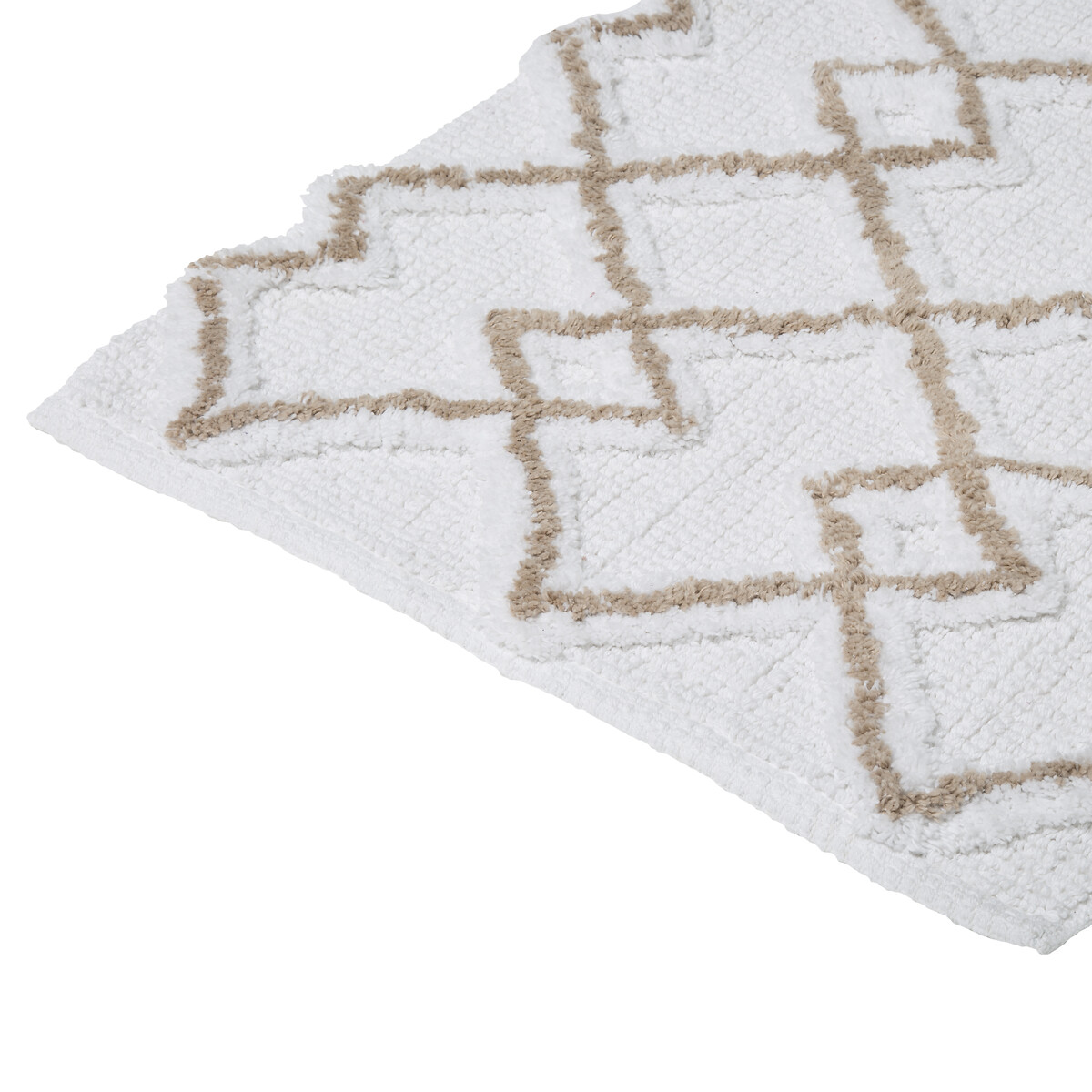 Tapis 50x75 cm, blanc, taupe 