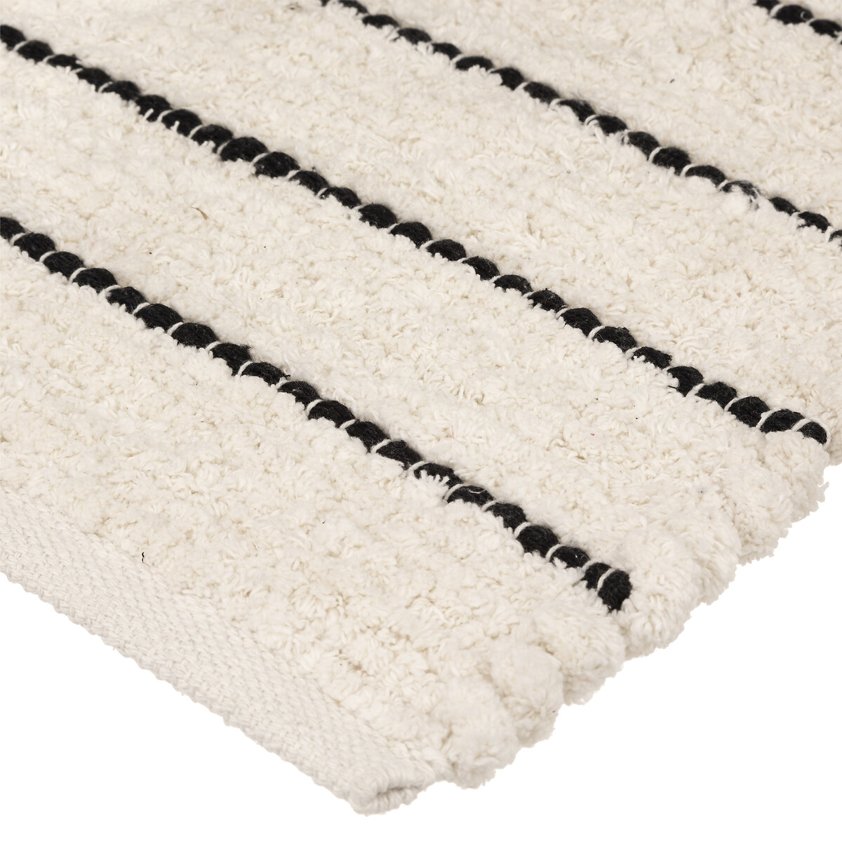 Tapis rayé microfibre 50x120cm - blanc 