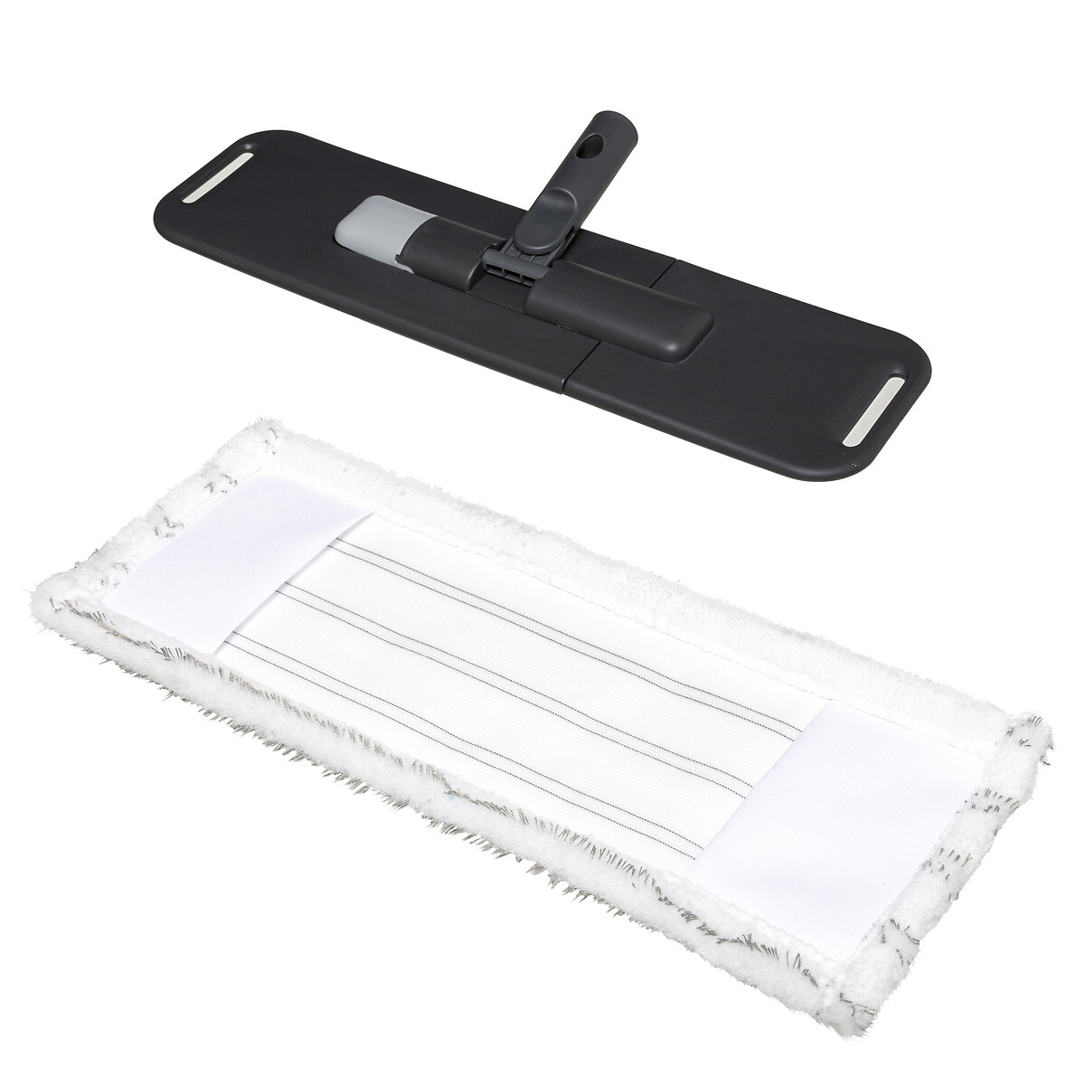 Tête de balai microfibre, gris Click & clean