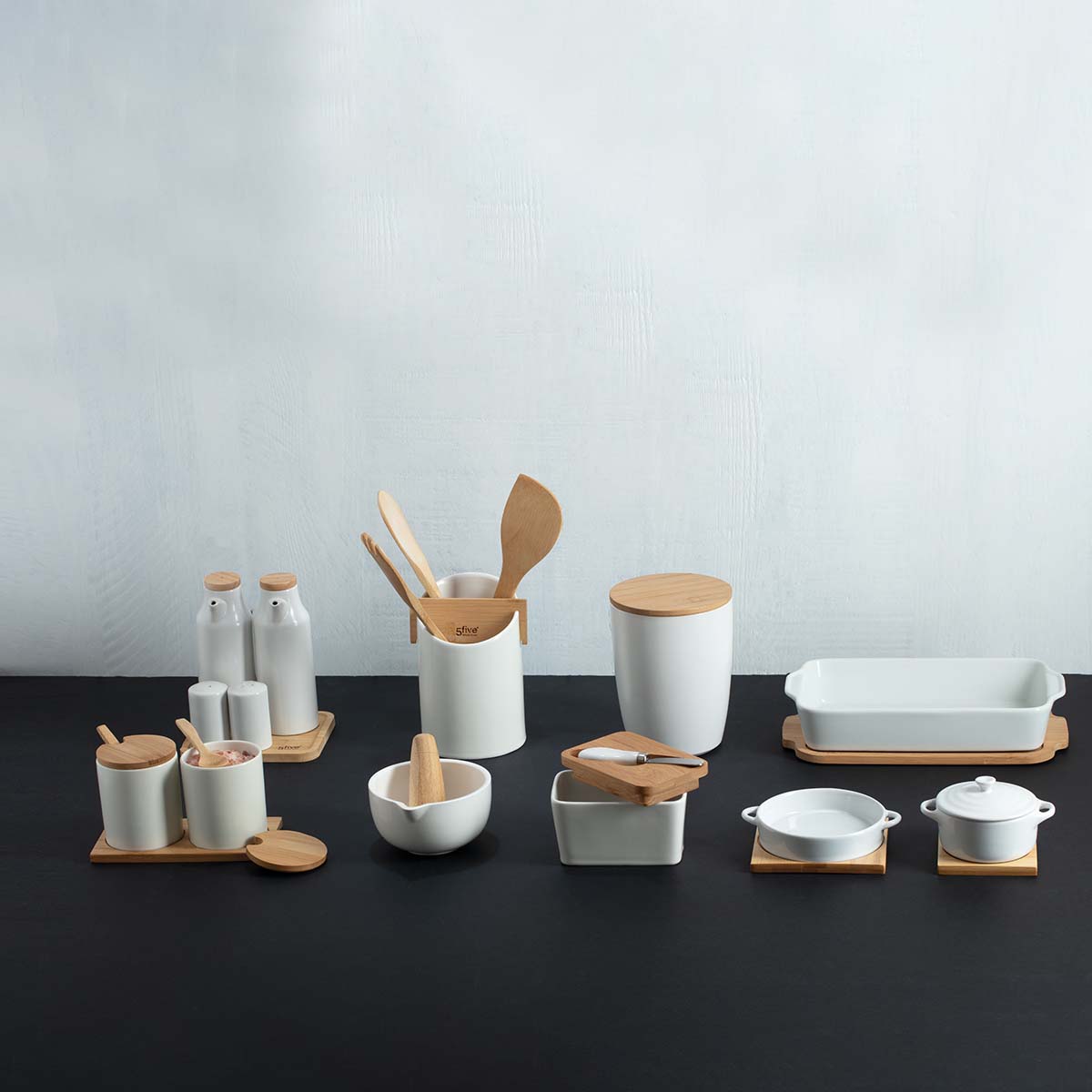 Beurrier céramique avec couteau, blanc Seramik