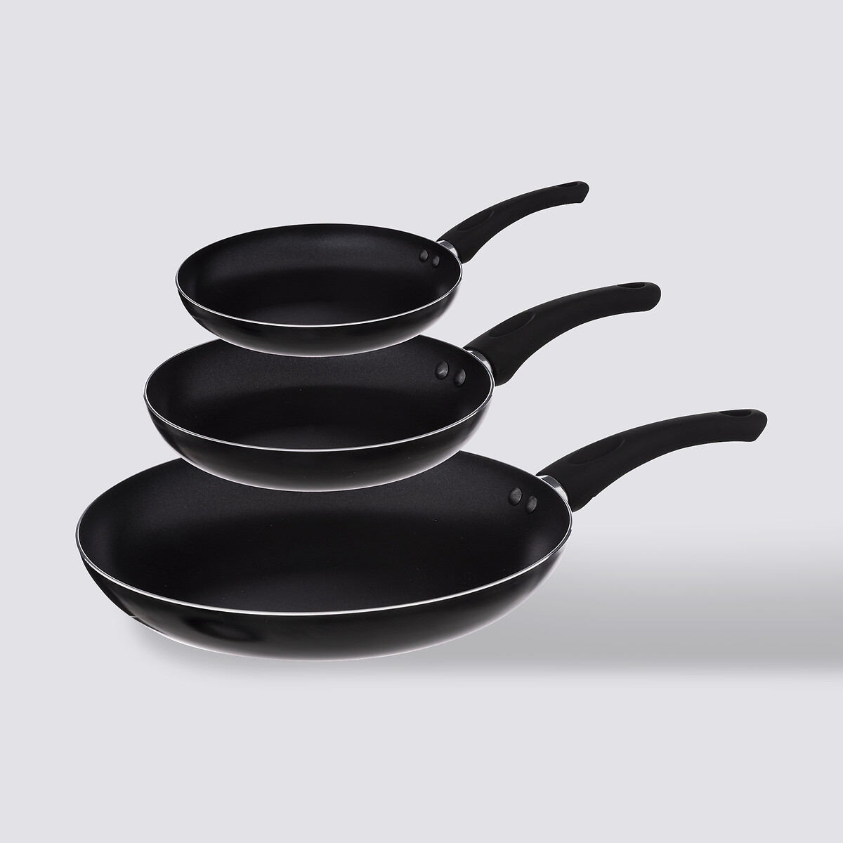 3 poêles aluminium, 20/24/28 cm 