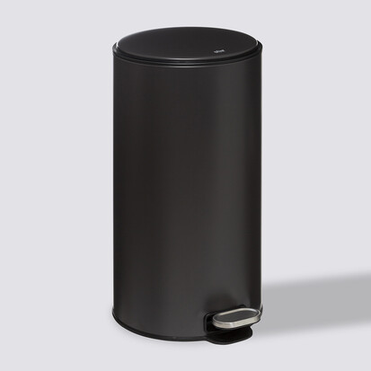 Poubelle ronde en métal 30l, gris charbon Delta