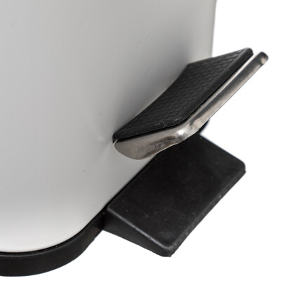 Poubelle rect soft close inox 5l, blanc 