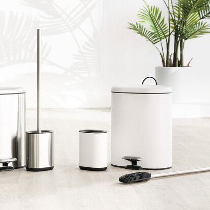 Poubelle soft close métal 6l, blanc Siliflex