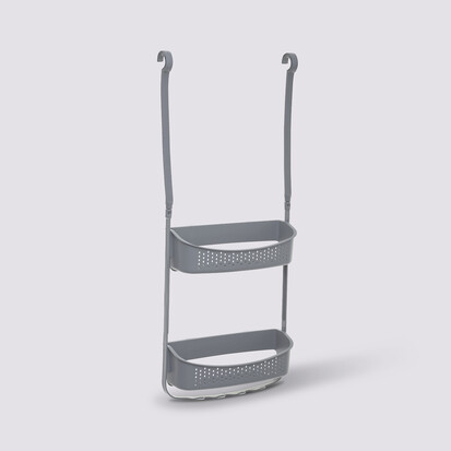 Serviteur de douche 2 niveaux, gris 