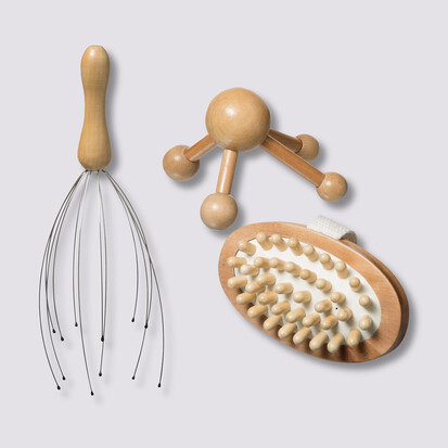 Coffret massage 3 pièces, bambou 