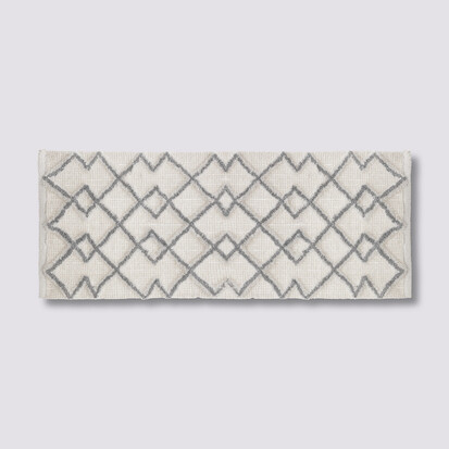 Tapis 120x50 cm, gris, blanc 