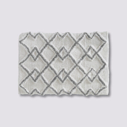 Tapis 50x75 cm, gris et blanc 