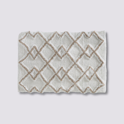 Tapis 50x75 cm, blanc, taupe 