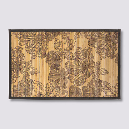 Tapis latte bambou 50x80 cm, noir Blackflora