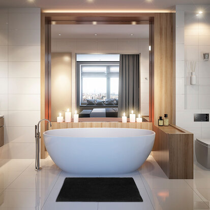 Tapis de bain 50x80 cm, noir Colorama