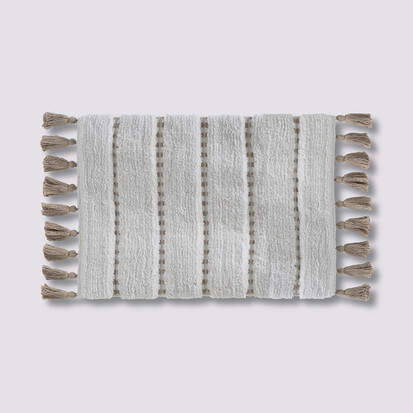 Tapis 50x75 cm, blanc, taupe Solar power