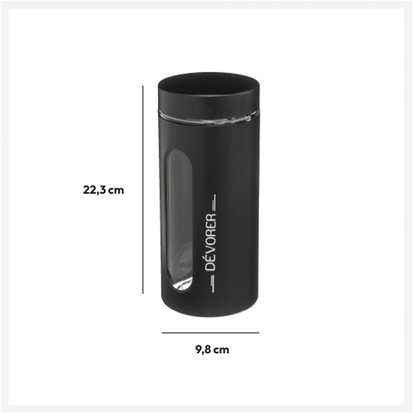 Bocal verre et métal 1,25l, noir Ublo