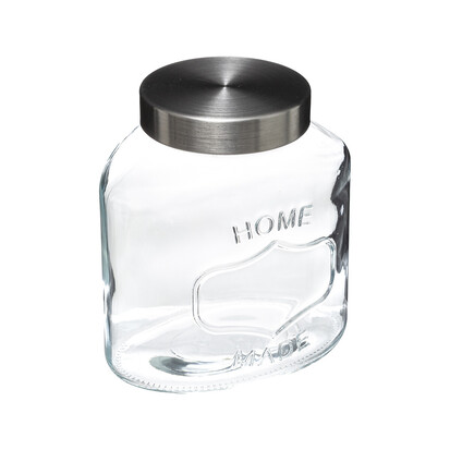 Bocal verre couvercle inox 1l 