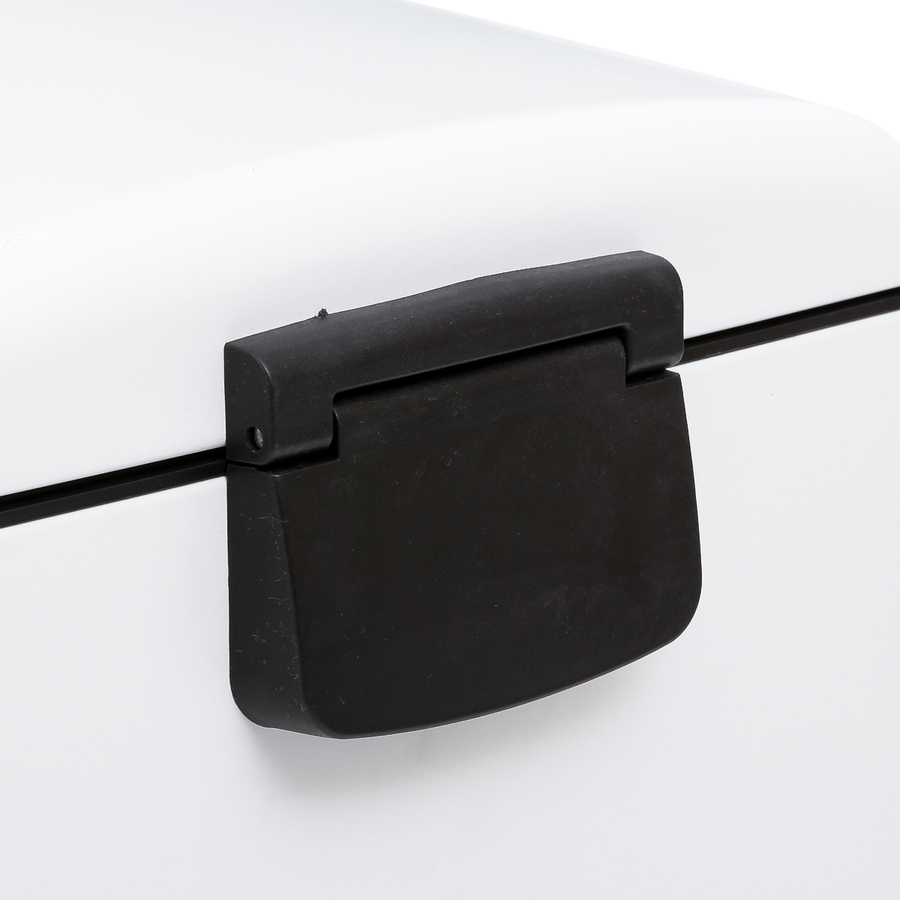 Poubelle rectangulaire à pédale métal 30l, blanc Ariane
