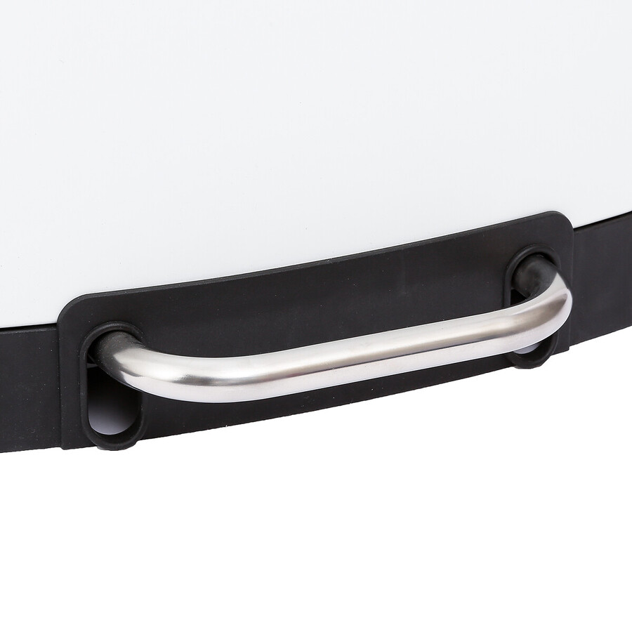 Poubelle rectangulaire à pédale métal 30l, blanc Ariane