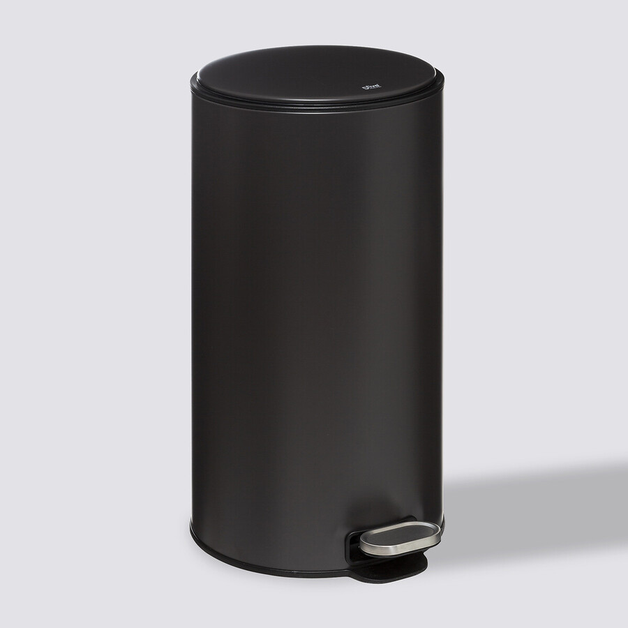 Poubelle ronde en métal 30l, gris charbon Delta