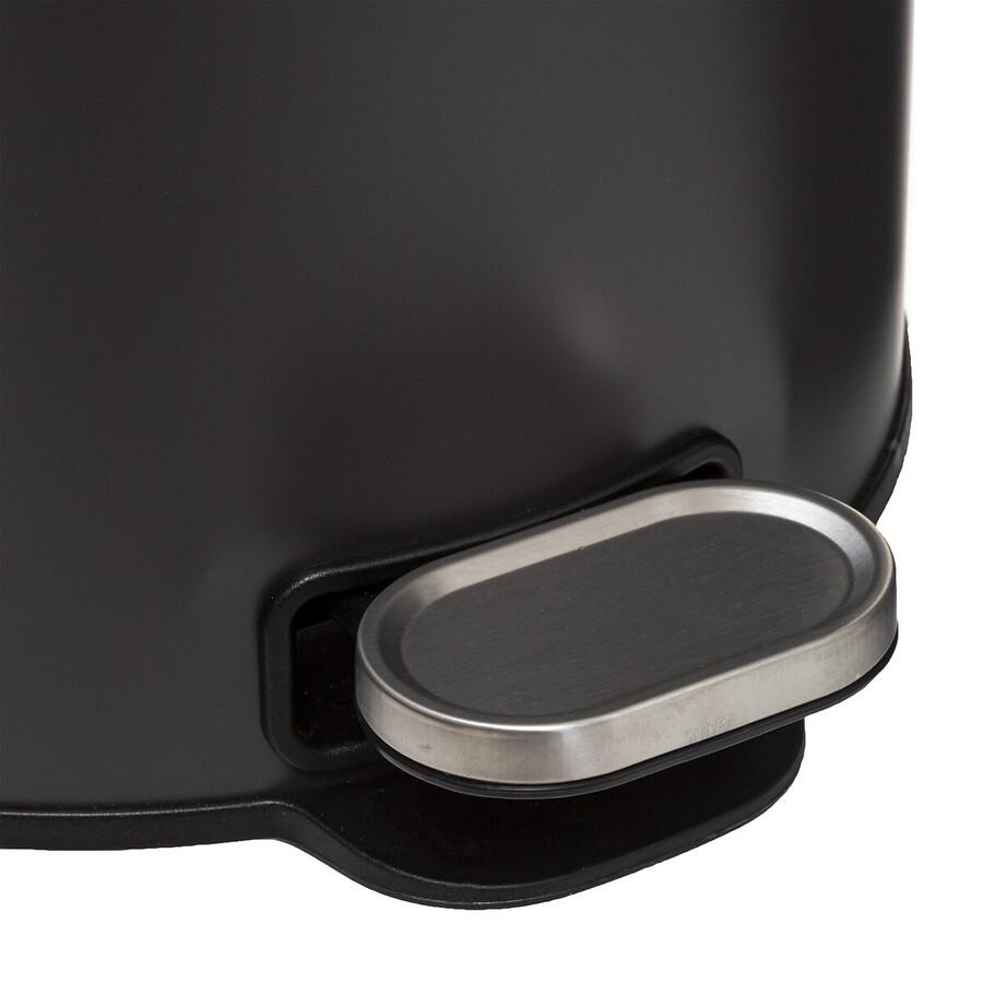 Poubelle ronde en métal 30l, gris charbon Delta