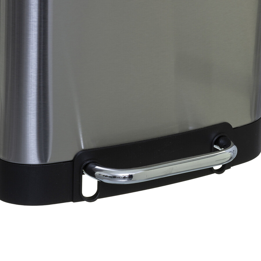 Poubelle rectangulaire à pédale métal 30l, inox Ariane