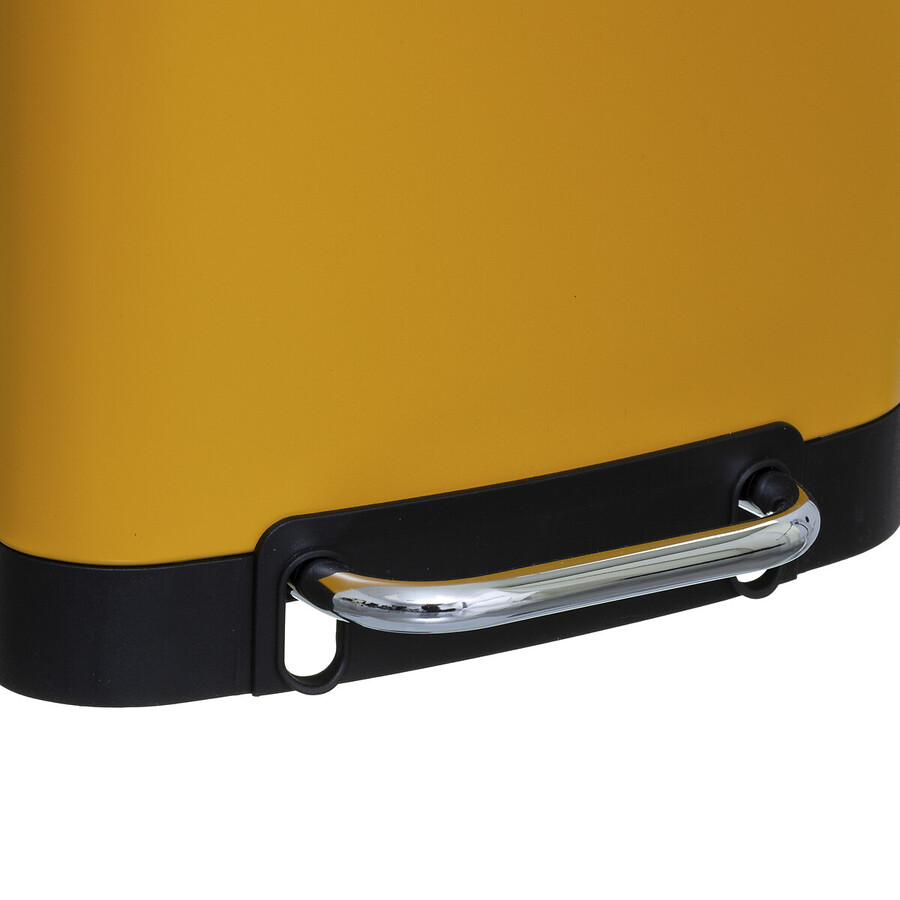 Poubelle rectangulaire à pédale métal 30l, jaune Ariane