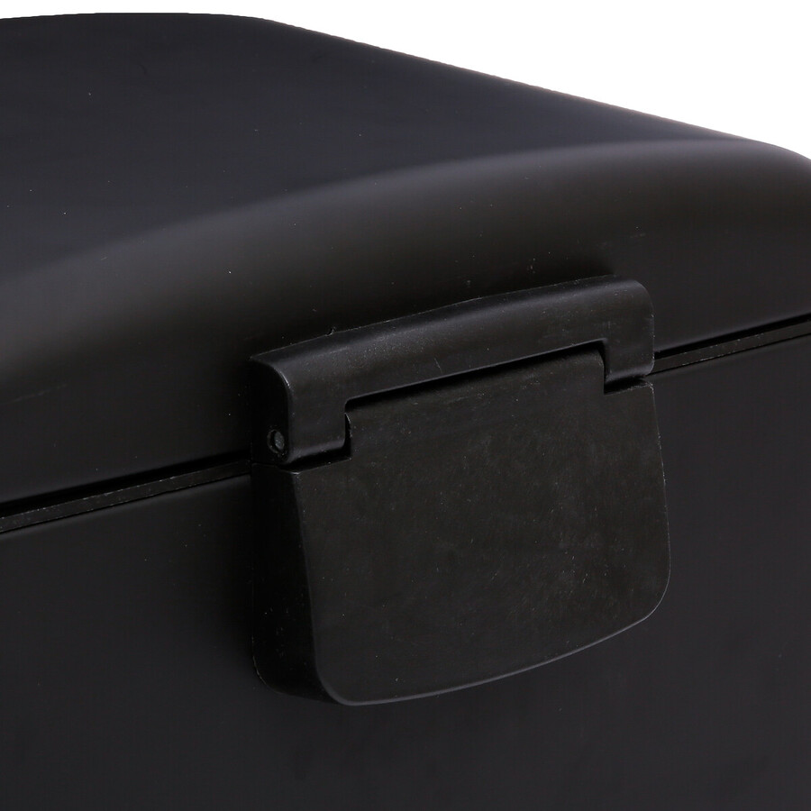 Poubelle rectangulaire à pédale métal 30l, noir Ariane