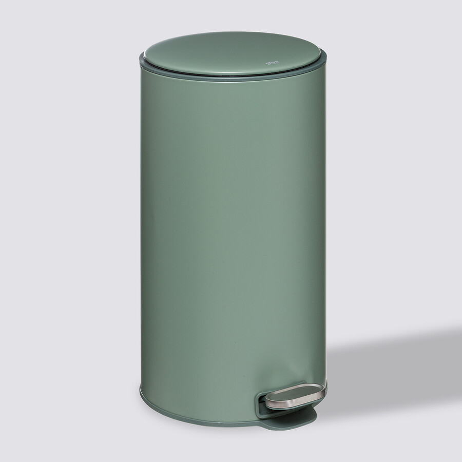 Poubelle ronde en métal 30l, vert Delta