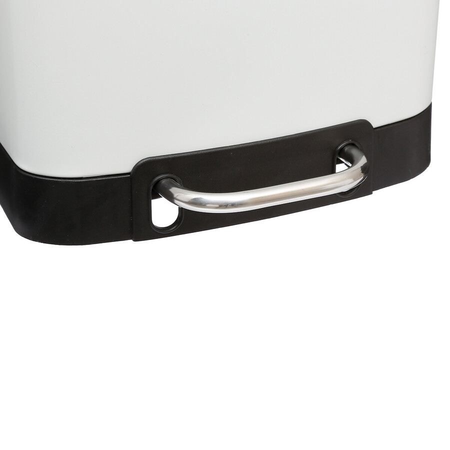 Poubelle rectangulaire à pédale métal 6l, blanc Ariane