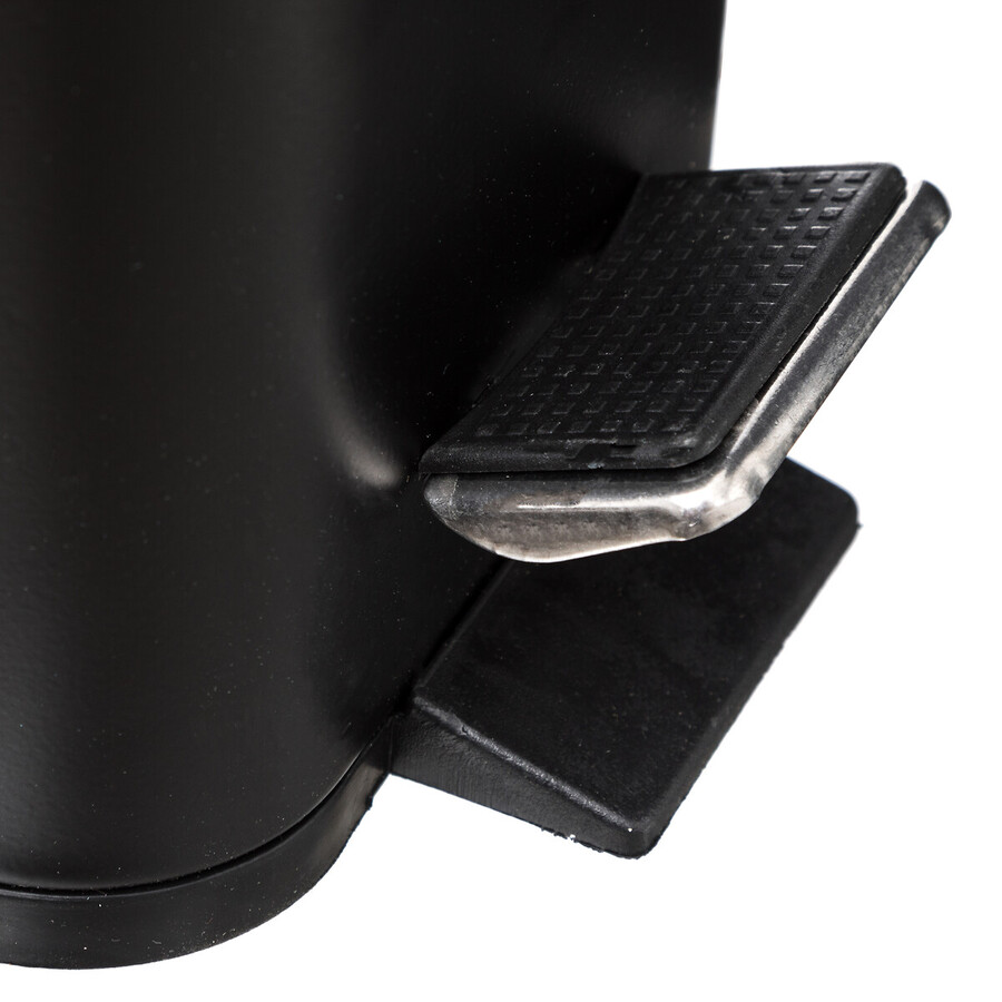 Poubelle rect soft close inox 5l, noir 