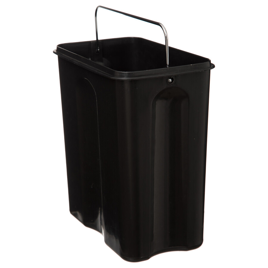 Poubelle rect soft close inox 5l, noir 
