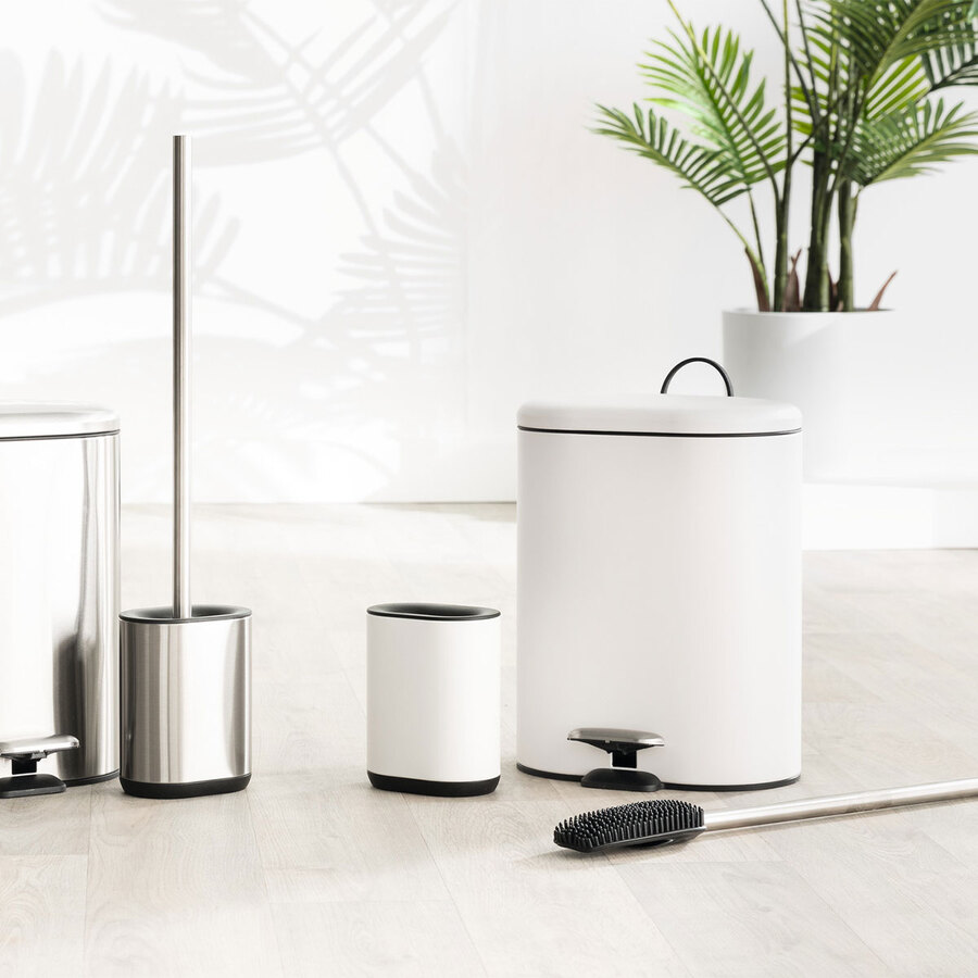 Poubelle soft close métal 6l, blanc Siliflex