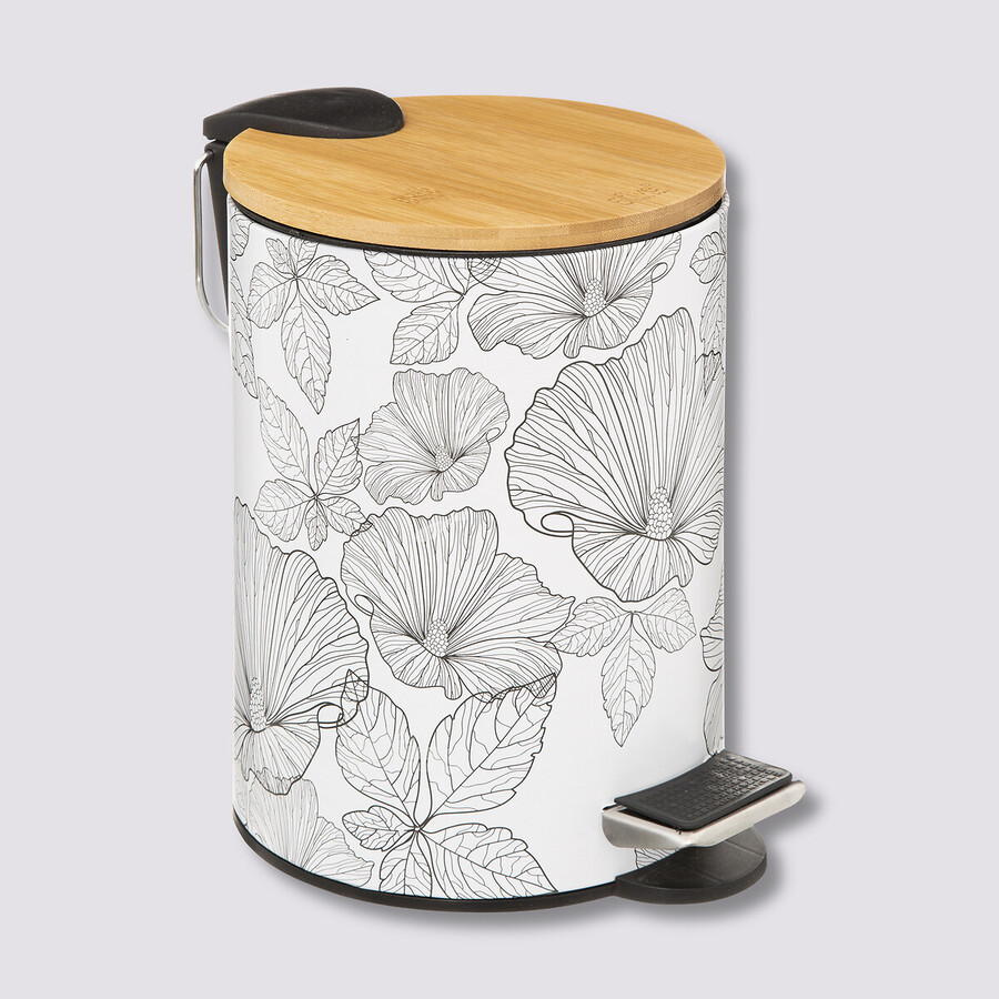 Poubelle soft close 3l, noir et blanc Blackflora