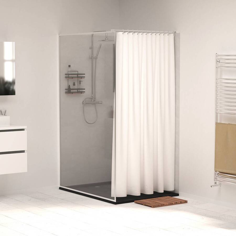 Rideau de douche 180x200cm, blanc Colorama