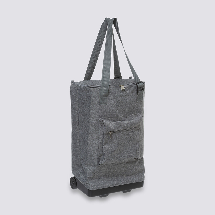 Sac de shopping avec 2 roulettes, gris 