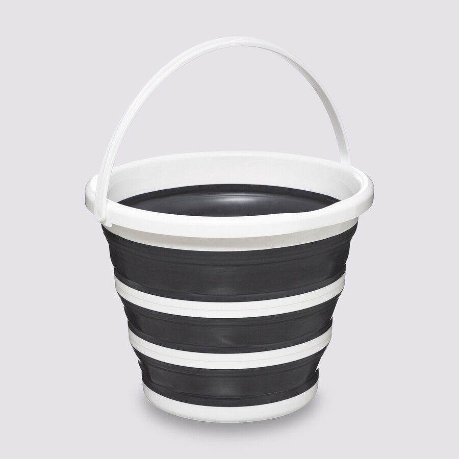 Seau pliable 10l - blanc, gris 